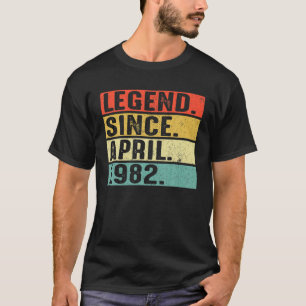 Camiseta Lenda De 40 Anos Desde Abril De 1982 aniversário d