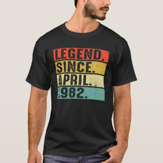 Camiseta Lenda De 40 Anos Desde Abril De 1982 aniversário d