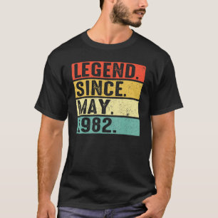 Camiseta Lenda De 40 Anos Desde Maio De 1982 aniversário de