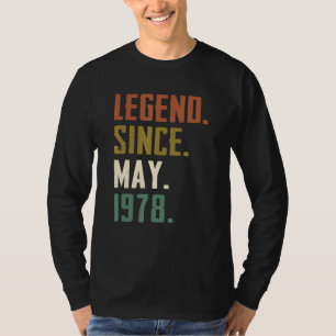 Camiseta Lenda De 44 Anos Desde Maio De 1978 44 Aniversário