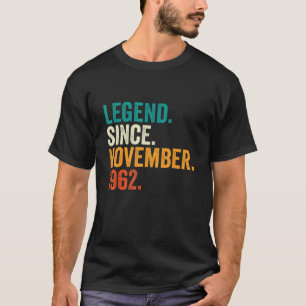 Camiseta Lenda De 60 Anos Desde Novembro De 1962 60º Nascim