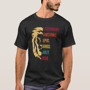 Camiseta Lenda De 63 Anos Desde Julho De 1959 63º Aniversár