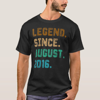 Camiseta Lenda De 6 Anos Desde Agosto De 2016 6 Aniversário