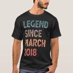 Camiseta Lenda de 7º Aniversário Desde Março de 2018 Menino