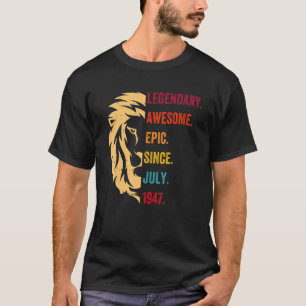 Camiseta Lenda De 75 Anos Desde Julho De 1947 75º Aniversár