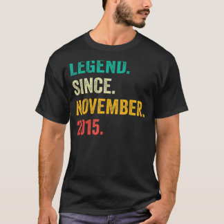 Camiseta Lenda De 7 Anos Desde Novembro De 2015, 7 Birthd