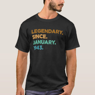 Camiseta Lenda De 80 Anos Desde Janeiro De 1943 80 Birthd