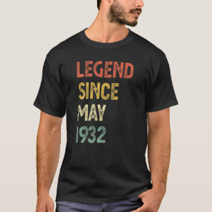 Camiseta Lenda De 90 Anos Desde Maio De 1932 90 Aniversário