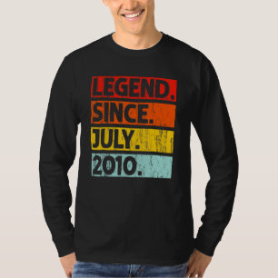 Camiseta Lenda de aniversário de 12 desde julho de 2010 12 