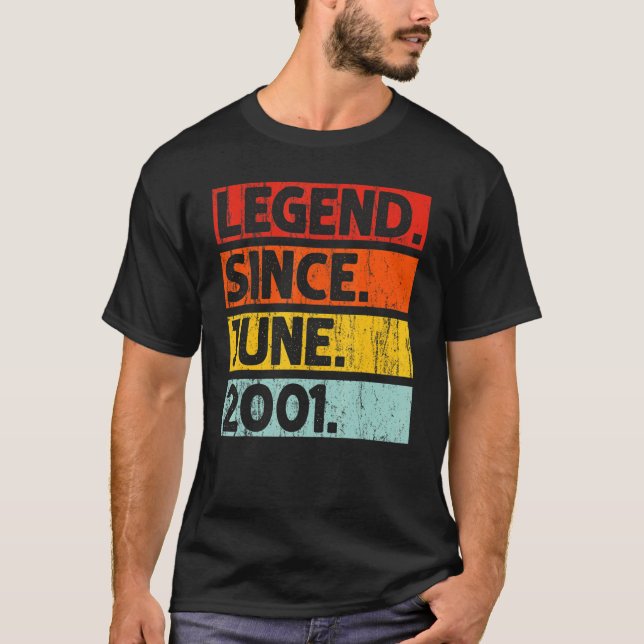 Camiseta Lenda De aniversário de 21 anos Desde Junho De 200 (Frente)