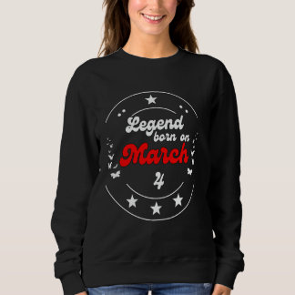 Camiseta Lenda de Aniversário de 4 de Março Homem Menino De