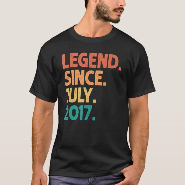 Camiseta Lenda De Aniversário De 5 Desde Julho De 2017, 5 A (Frente)
