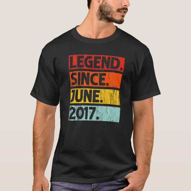 Camiseta Lenda de aniversário de 5 desde junho de 2017, 5 a (Frente)