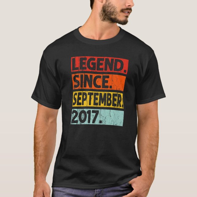 Camiseta Lenda De Aniversário De 5 Desde Setembro De 2017 5 (Frente)