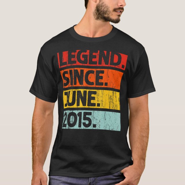 Camiseta Lenda de aniversário de 7 desde junho de 2015 7 an (Frente)