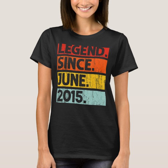 Camiseta Lenda de aniversário de 7 desde junho de 2015 7 an (Frente)