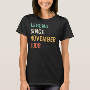 Camiseta Lenda De Boys 14 Bday, 14 Anos, Desde Novembro