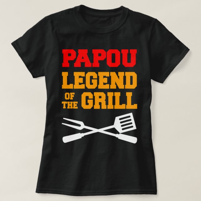 Camiseta Lenda De Mens Papou Do Grill Funny Griling (Frente do Design)
