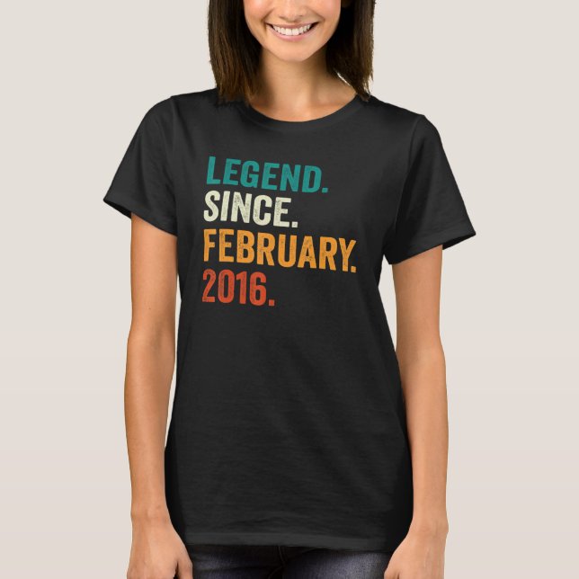 Camiseta Lenda De Presente Com 7 Anos Desde Fevereiro De 20 (Frente)