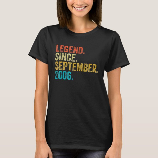 Camiseta Lenda de presente desde setembro de 2006 16 de set (Frente)