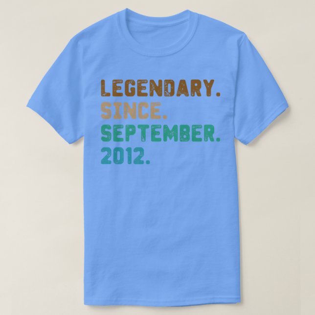 Camiseta Lenda de presente desde setembro de 2012 10 anos (Frente do Design)