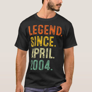 Camiseta Lenda De Presentes De 17 Anos Desde Abril De 2004
