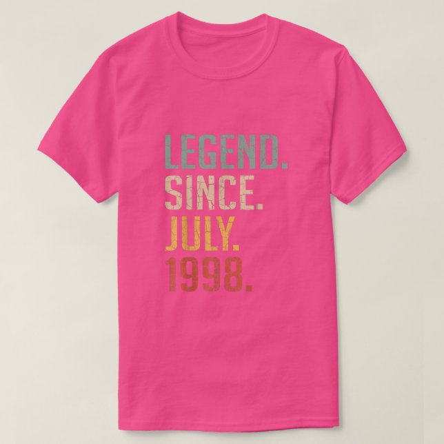 Camiseta Lenda de presentes desde julho de 1998 26th Bir (Frente do Design)