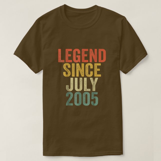 Camiseta Lenda de presentes desde julho de 2005 17th Bir (Frente do Design)