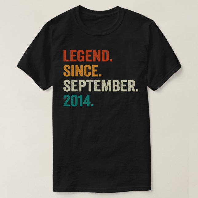 Camiseta Lenda de presentes desde setembro de 2014 8º (Frente do Design)