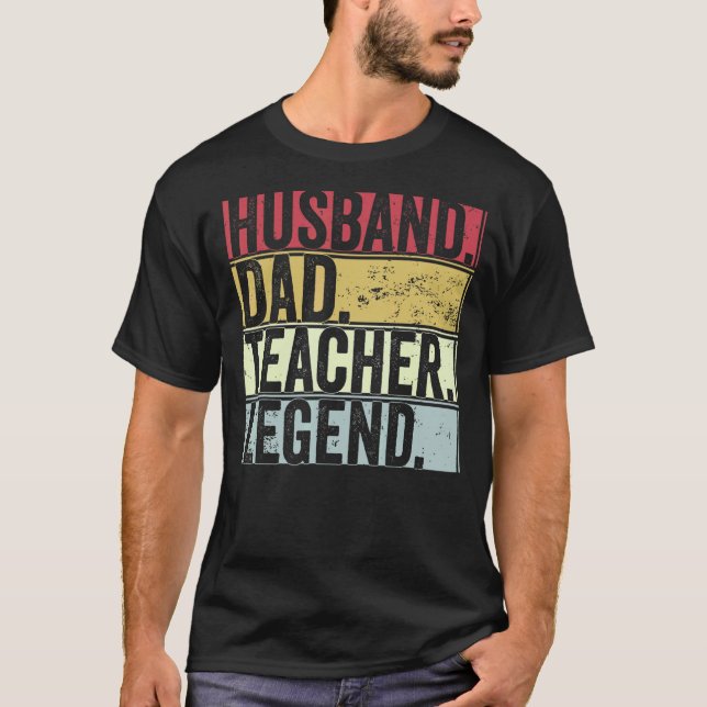 Camiseta Lenda De Professora Do Pai Do Marido Mens Retro Pa (Frente)