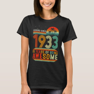 Camiseta Lenda Desde 1933 89 Anos De Ser Incrível 89º B