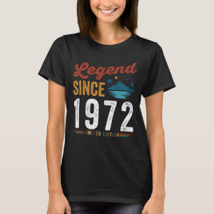 Camiseta Lenda Desde 1972 Aniversário Retro Vintage