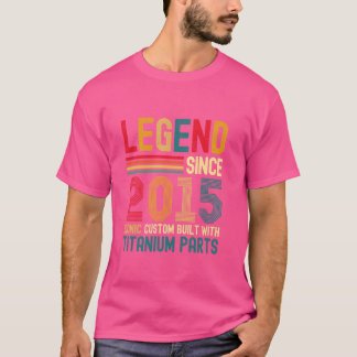 Camiseta Lenda Desde 2015 Vintage 9º aniversário Homens Tit