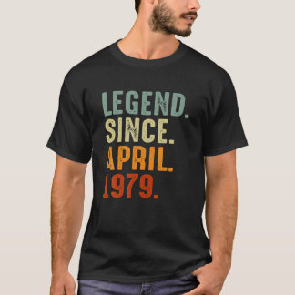 Camiseta Lenda Desde Abril De 1979 Homens Vintage Mulheres 