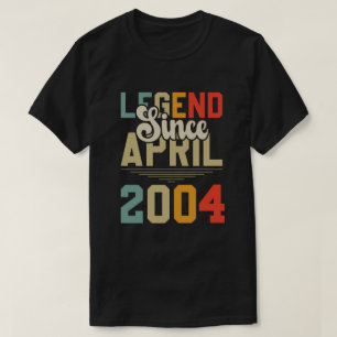 Camiseta Lenda Desde Abril De 2004 20 Aniversário De 20 Ano