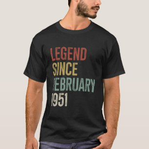 Camiseta Lenda Desde Fevereiro 1951 75º Aniversário 75 Anos