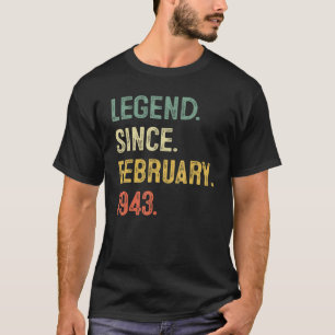 Camiseta Lenda Desde Fevereiro De 1943 80 Bday 80 Anos