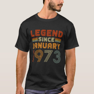 Camiseta Lenda Desde Janeiro De 1973 Homens Vintage 49º B