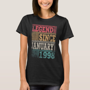 Camiseta Lenda Desde Janeiro de 1998 Feliz Aniversário 25 A
