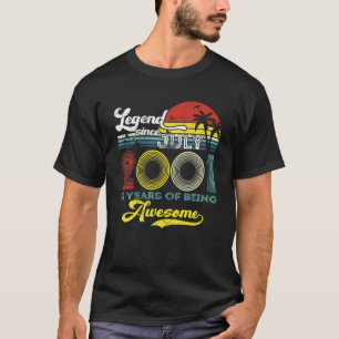 Camiseta Lenda Desde julho de 2001 20 Aniversário de 20 ano