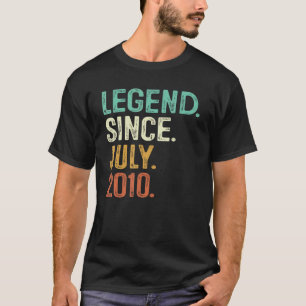 Camiseta Lenda Desde Julho De 2010 12 Aniversário De 12 Ano