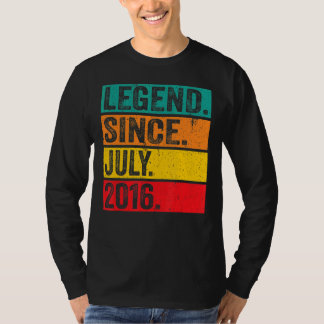 Camiseta Lenda Desde Julho De 2016 6 Aniversário De 6 Anos