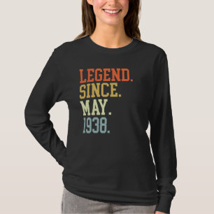 Camiseta Lenda Desde Maio de 1938 Para Homens Mulheres Maio