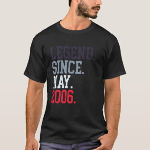 Camiseta Lenda Desde Maio de 2006 Para Homens Mulheres Maio