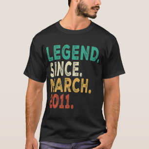 Camiseta Lenda Desde Março De 2011, 12 Aniversário De 12 An