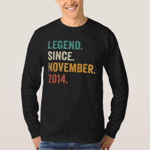 Camiseta Lenda Desde Novembro de 2014 8º Aniversário 8 Ano