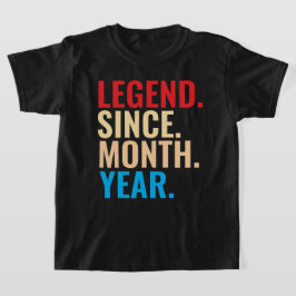 Camiseta Lenda desde o aniversário personalizado do mês T-S