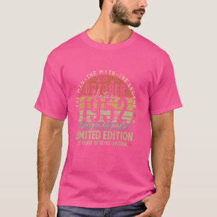 Camiseta Lenda Desde Outubro 1952 Vintage 72º Aniversário M
