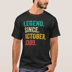 Camiseta Lenda Desde Outubro De 2009 13 Bday 13 Anos