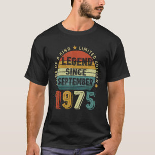 Camiseta Lenda Desde Setembro 1975 47º Aniversário 47 Anos